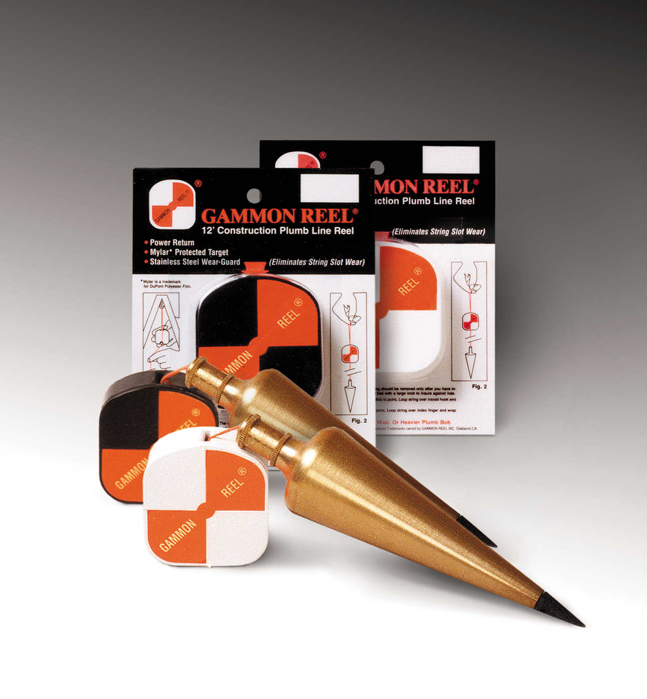 Gammon Reel 012B 12-ft (3.6m) Red Cord with Hi-Vis Target for Construction Picture